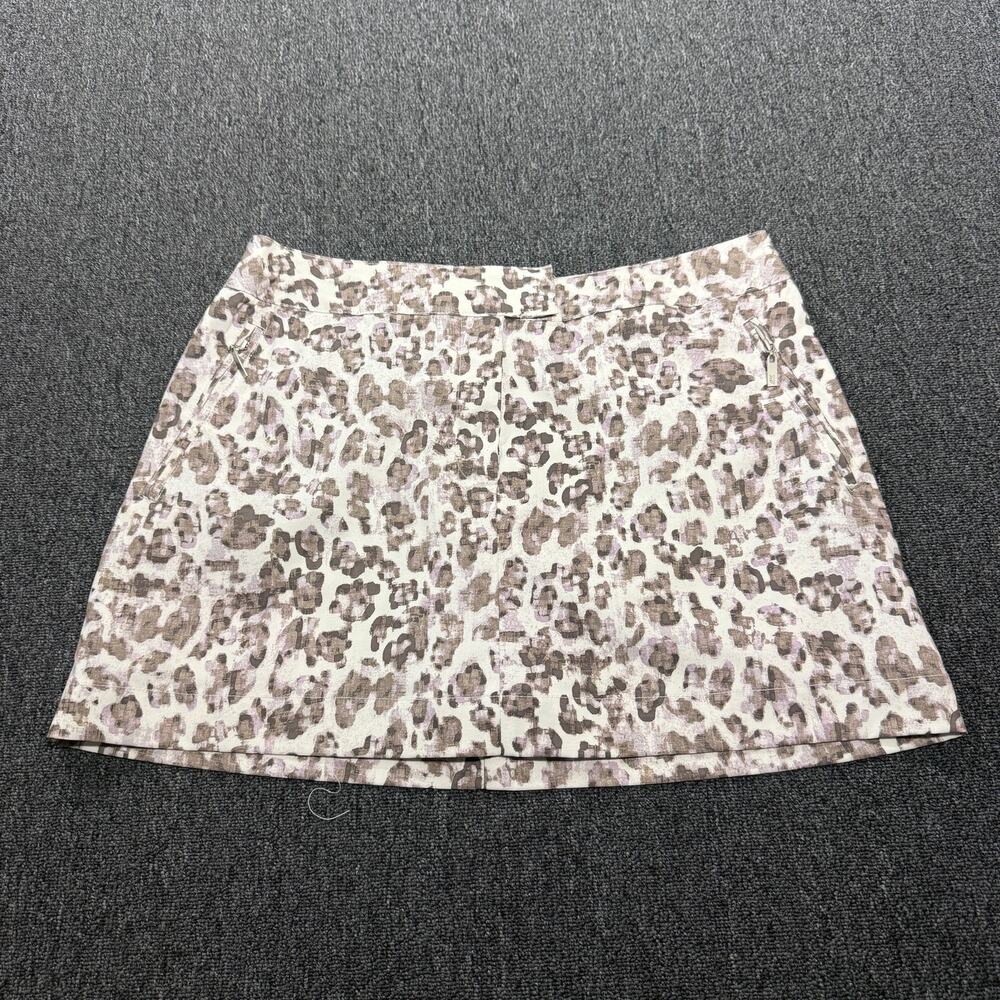 Tail Golf Tennis Athletic Beige Leopard Skort Skirt Midi Women's Size 6